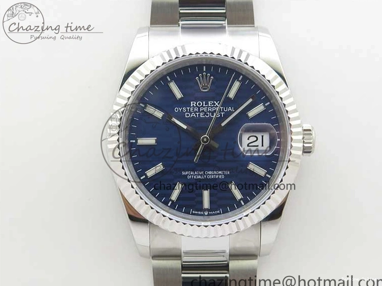 0125 Stylish DateJust 36 SS 126200 BP Maker 1:1 Best Edition Fluted Bezel Blue Dial on Oyster Bracelet 2538